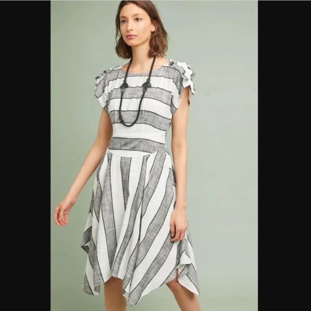 Anthropologie/Eva Franco b&w stripe dress